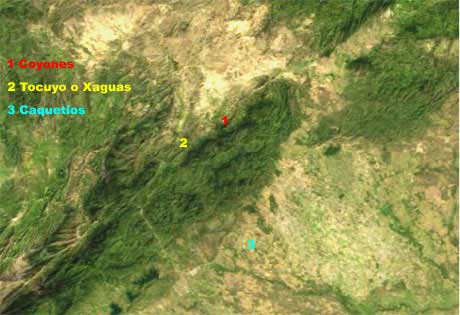 Tribus de Coyones, Xaguas, caquetios