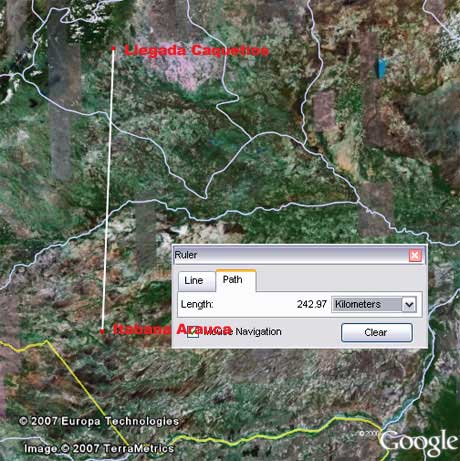 Final de la ruta de ida de Nicolás de federmán