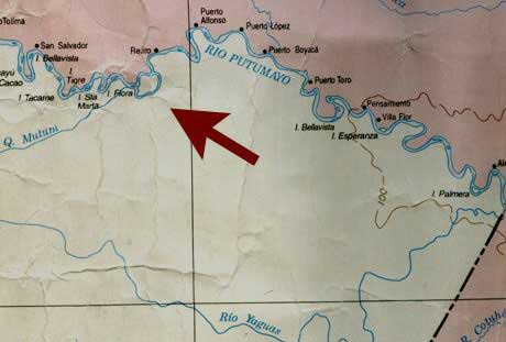 mapa sur de Colombia
