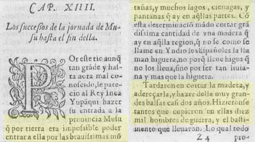 Texto Garsilazo de la Vega Paititi, Musu