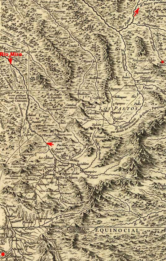 Mapa del Ecuador del siglo XVIII