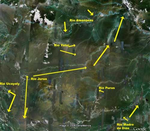 Río Juruá imagen Google Earth