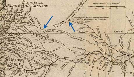 Fragmento del mapa de La Condamine