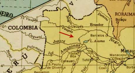 Mapa ríos Caqueta Vaupes