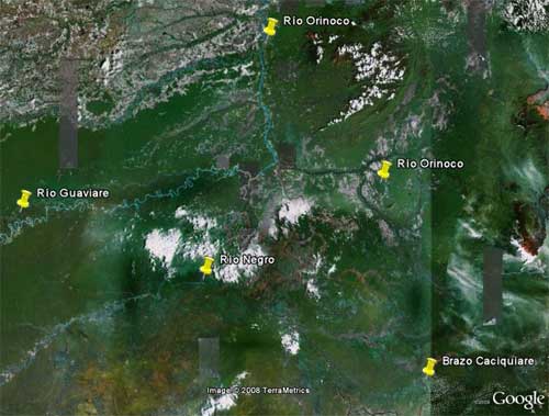 Unión de los ríos Orinoco y Amazonas