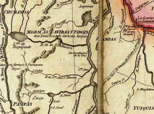 Mapa de la región de Bolivia de Cruz Cano